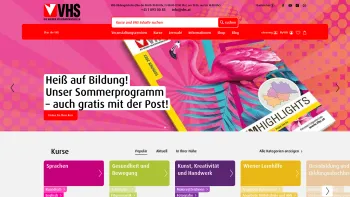 Website Screenshot: Die Wiener Volkshochschulen GmbH - Herzlich willkommen | Die Wiener Volkshochschulen - Date: 2023-06-14 16:40:08