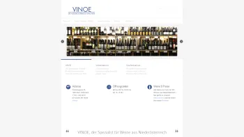 Website Screenshot: VINOE-Die Niederösterreichische VINOE Die Niederösterreich Vinothek - VINOE – Die Niederösterreich Vinothek in Wien - Date: 2023-06-26 10:24:14
