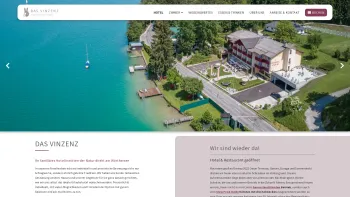 Website Screenshot: Günther Seehotel-Vinzenz Wörthersee Woerthersee Wörther See Woerther See Kärnten Kaernten Velden am Woerthersee Velden Vinzenz Hot - Seehotel Vinzenz Offizielle Webseite | Hotels in Velden am Wörthersee - Date: 2023-06-26 10:24:14