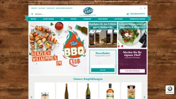 Website Screenshot: Vom Fass AG Sehen Probieren Genießen - Essig & Öl, Wein, Spirituosen und Feinkost in bester Qualität | VOM FASS - Date: 2023-06-26 10:24:23