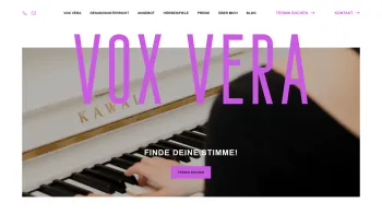 Website Screenshot: VOX VERA Gesangsunterricht - Gesangsunterricht in Graz | Finde deine Stimme! - Date: 2023-06-26 10:26:51