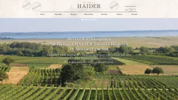 Website Screenshot: www.weinguthaider-neusiedl.at - Weingut Haider Thomas Heinrich - Home - Date: 2023-06-26 10:24:46