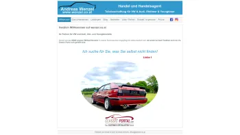 Website Screenshot: wenzel partner - wenzel.co.at - Teilebeschaffung für VW, Audi , Oldtimer und Youngtimer - Date: 2023-06-26 10:24:52