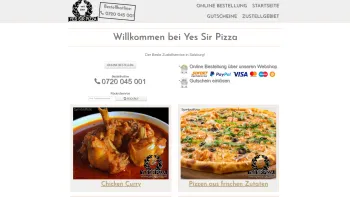 Website Screenshot: yes sir pizza - Willkommen bei Yes Sir Pizza - Date: 2023-06-14 10:37:35