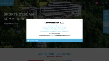 Website Screenshot: Semmering-Hirschenkogel Bergbahnen Gesellschaft m.b.H. - Willkommen am Semmering - Date: 2023-06-26 10:25:33