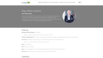 Website Screenshot: Unternehmensberatung Martin Zelewitz - Mag. Martin Zelewitz, Business Developer, Enabler | Aviseo - Date: 2023-06-26 10:25:36