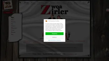 Website Screenshot: Hochzeitsmusik Zwoa Zirler - Tanzmusik Tirol, Tiroler Hochzeitsmusik, Musik, Musikduo - Date: 2023-06-14 16:40:44